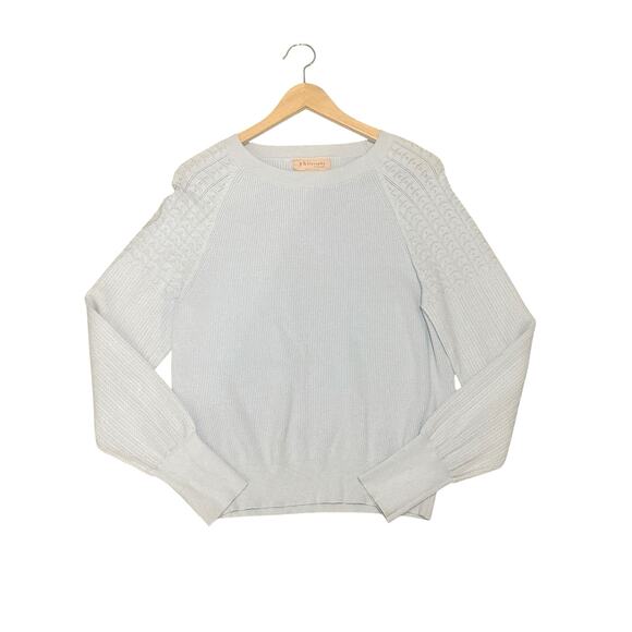 Philosophy Light Blue Ribbed Knit Sweater L - NWOT Textured‎ Sleeves - Picture 2 of 7